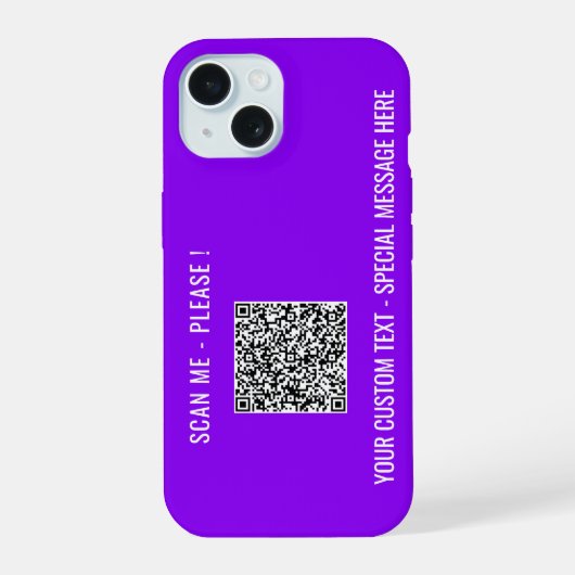 Ihr QR-Code Personalisierter Text iPhone Case iPhone 15 Hülle (Rückseite)