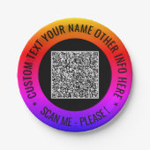 Ihr QR-Code Personalisierter Text-Teller Pappteller (Vorderseite)