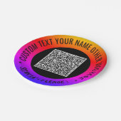 Ihr QR-Code Personalisierter Text-Teller Pappteller (Schrägansicht)