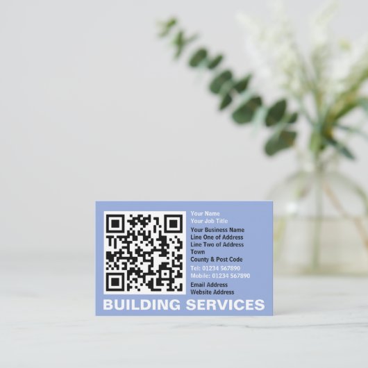 Ihr QR-Code Plus Business Details Business Card Visitenkarte (Stehend Vorderseite)