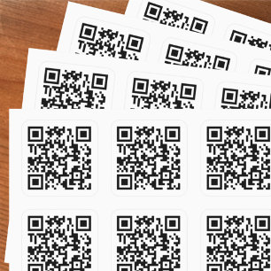 Ihr QR-Code Plus Geschäftsdetails auf einer großen Quadratischer Aufkleber