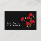 Ihr QR-Code Red Floral Personalisiert Black Gothic Visitenkarte (Vorderseite)
