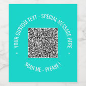 Ihr QR-Code-Scan benutzerdefinierter Text und Farb Weinetikett (Einzelnes Label)