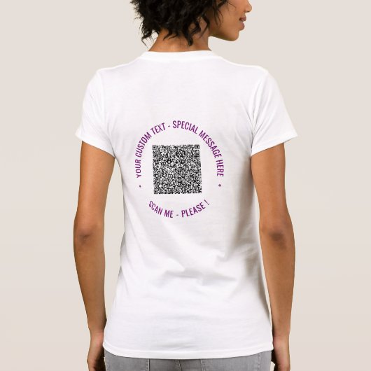 Ihr QR Code Scan Info Benutzerdefinierter Text Fun T-Shirt (Rückseite)