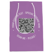 Ihr QR Code Scan Info Benutzerdefinierter Text-Ges Mittlere Geschenktüte (Vorderseite)