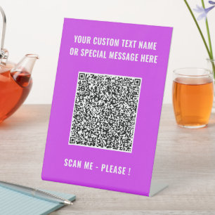 Ihr QR-Code Scan Info Benutzerdefiniertes Text Ped Sockelschild