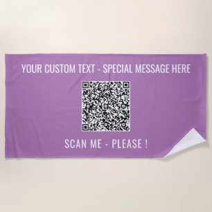 Ihr QR Code Scan Info Benutzerdefiniertes Texttüch Strandtuch