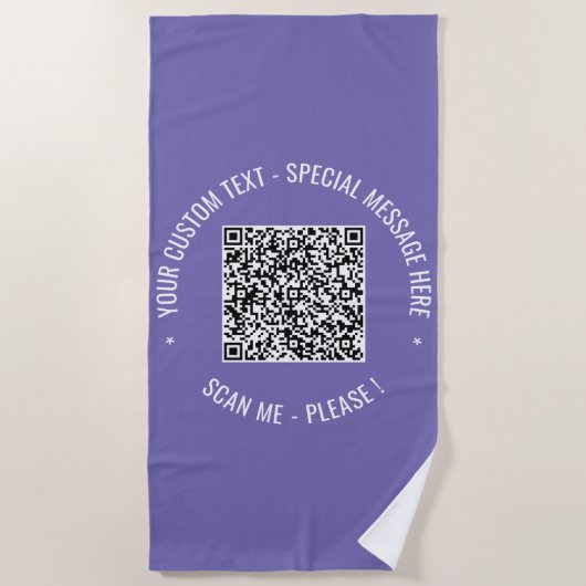 Ihr QR Code Scan Info Benutzerdefiniertes Texttüch Strandtuch (Vorderseite)