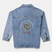 Ihr QR Code Scan Info Text Funny Denim Jacket Jeansjacke (Rückseite)