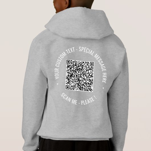 Ihr QR Code Scan Info Text Modernes Geschenk Hoodie (Rückseite)