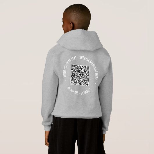 Ihr QR Code Scan Info Text Modernes Geschenk Hoodie (Schwarz voll)