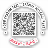 Ihr QR Code Scan Info Text Sticker Wählen Sie Farb (Vorderseite)