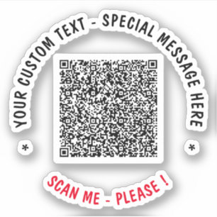 Ihr QR Code Scan Info Text Sticker Wählen Sie Farb
