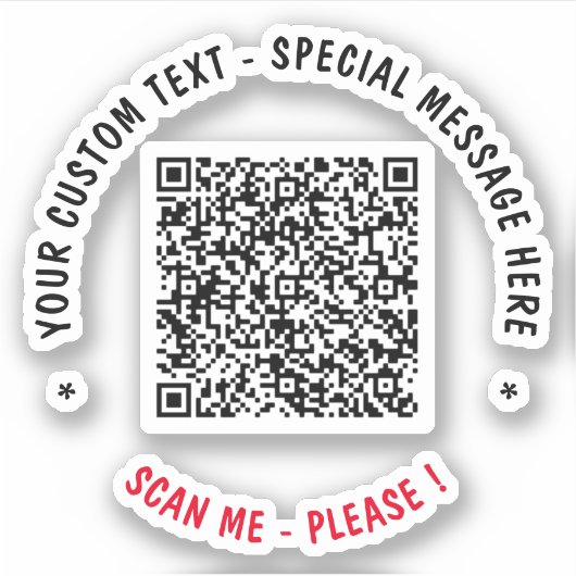 Ihr QR Code Scan Info Text Sticker Wählen Sie Farb (Vorderseite)