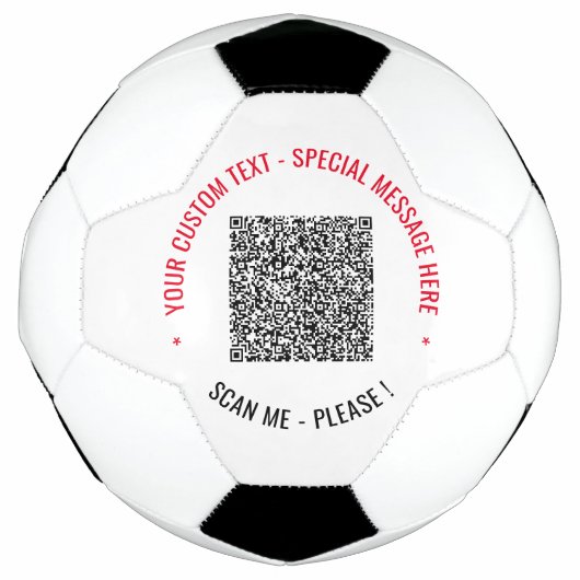 Ihr QR Code Scan Info Text und Farben Fußball Ball (Vorderseite)
