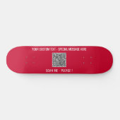 Ihr QR Code Scan Info Text und Farben Skateboard (Horizontal)