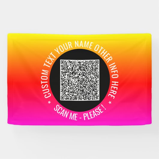 Ihr QR-Code-Scan und benutzerdefiniertes Textbanne Banner (Horizontal)