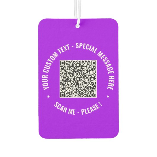 Ihr QR-Code scannen und Ihr benutzerdefinierter Te Autolufterfrischer (Rückseite)