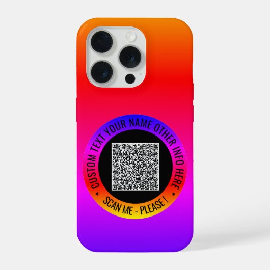 Ihr QR-Code scannt benutzerdefinierte Text iPhone Hülle (Rückseite)