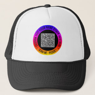 Ihr QR-Code scannt benutzerdefinierten Text, moder Truckerkappe