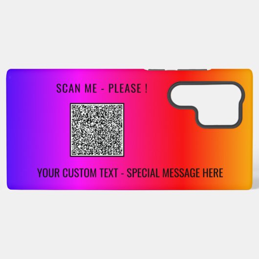 Ihr QR-Code scannt benutzerdefinierten Text Samsun Samsung Galaxy Hülle (Rückseite (Horizontal))