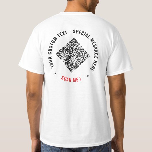 Ihr QR-Code T-Shirt Beispiel mit individuellem Tex (Rückseite)