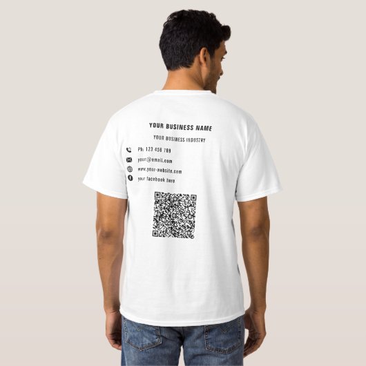 Ihr QR-Code - T - Shirt für benutzerdefinierte Tex (Schwarz voll)