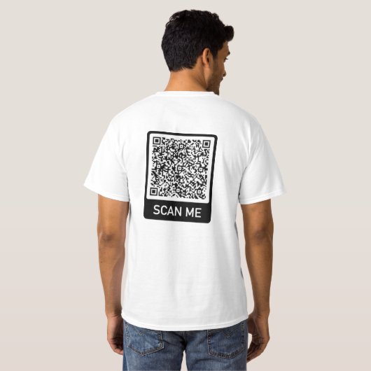 Ihr QR Code T - Shirt Scan Info Funny Gift (Schwarz voll)