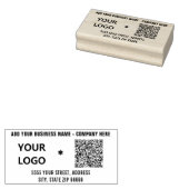 Ihr QR-Code-Text und Logo-Adresse-Stempel Beispiel Gummistempel (Stempel)