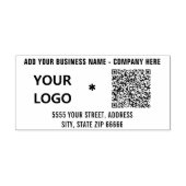 Ihr QR-Code-Text und Logo-Adresse-Stempel Beispiel Gummistempel (Prägung)