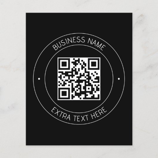 Ihr QR-Code und bearbeiteter Text | Schwarz/Weiß (Vorderseite)