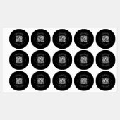 Ihr QR-Code und bearbeiteter Text | Schwarz/Weiß Etiketten (Blatt)