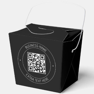Ihr QR-Code und bearbeiteter Text   Schwarz/Weiß Geschenkschachtel