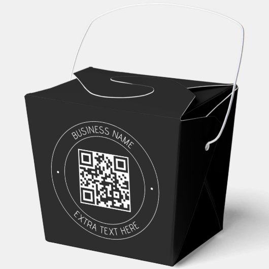Ihr QR-Code und bearbeiteter Text | Schwarz/Weiß Geschenkschachtel (Vorderseite)