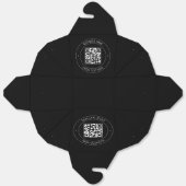 Ihr QR-Code und bearbeiteter Text | Schwarz/Weiß Geschenkschachtel (Ungefaltet)