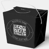 Ihr QR-Code und bearbeiteter Text | Schwarz/Weiß Geschenkschachtel (Rückseite)