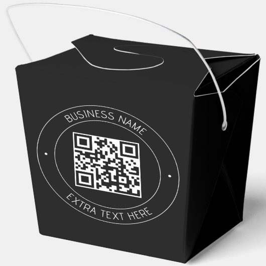 Ihr QR-Code und bearbeiteter Text | Schwarz/Weiß Geschenkschachtel (Rückseite)