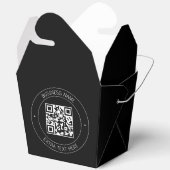 Ihr QR-Code und bearbeiteter Text | Schwarz/Weiß Geschenkschachtel (Offen)
