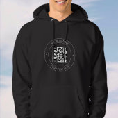 Ihr QR-Code und bearbeiteter Text | Schwarz/Weiß Hoodie
