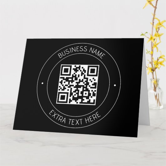 Ihr QR-Code und bearbeiteter Text | Schwarz/Weiß Karte (Gelbe Blume)
