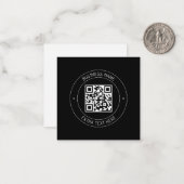 Ihr QR-Code und bearbeiteter Text | Schwarz/Weiß Mitteilungskarte (Vorderseite/Rückseite Beispiel)