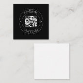Ihr QR-Code und bearbeiteter Text | Schwarz/Weiß Mitteilungskarte (Vorne/Hinten)