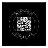 Ihr QR-Code und bearbeiteter Text | Schwarz/Weiß Poster (Vorderseite)