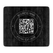 Ihr QR-Code und bearbeiteter Text | Schwarz/Weiß Schneidebrett (Vorderseite)