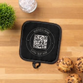 Ihr QR-Code und bearbeiteter Text | Schwarz/Weiß Topflappen (Oben Unten)