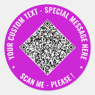Ihr QR-Code und benutzerdefinierte Text-Sticker Be Runder Aufkleber