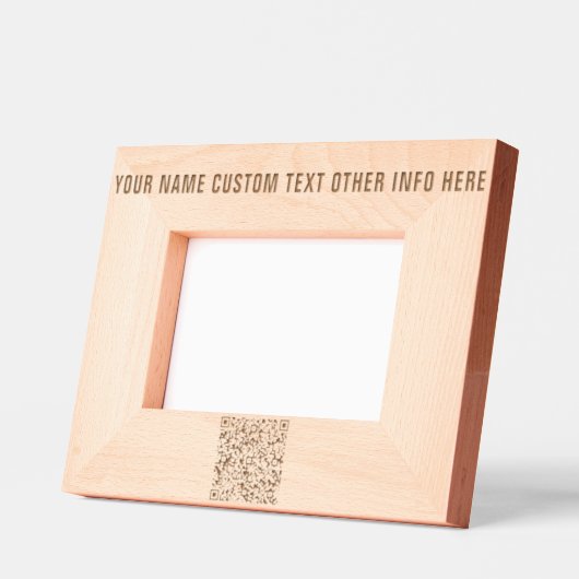 Ihr QR-Code und benutzerdefinierte Textbereiche Geätzte Rahmen (Links)