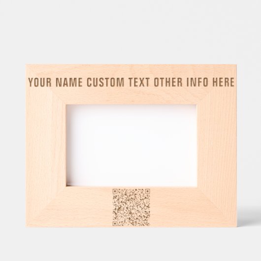 Ihr QR-Code und benutzerdefinierte Textbereiche Geätzte Rahmen (Vorderseite)
