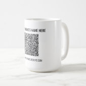 Ihr QR-Code und benutzerdefinierter Text Kaffee-Ta Kaffeetasse (VorderseiteRechts)
