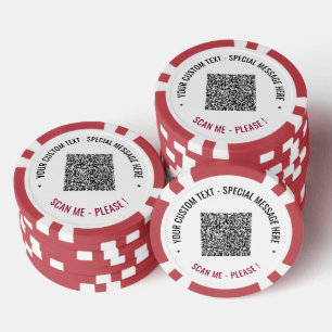 Ihr QR-Code und benutzerdefinierter Text Poker-Chi Pokerchips
